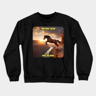 Beautiful Horse Leaping over a Canyon for Leap Year Crewneck Sweatshirt